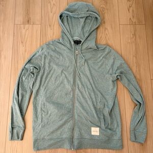 Five Four Men's heather light blue/green zip-up hoodie